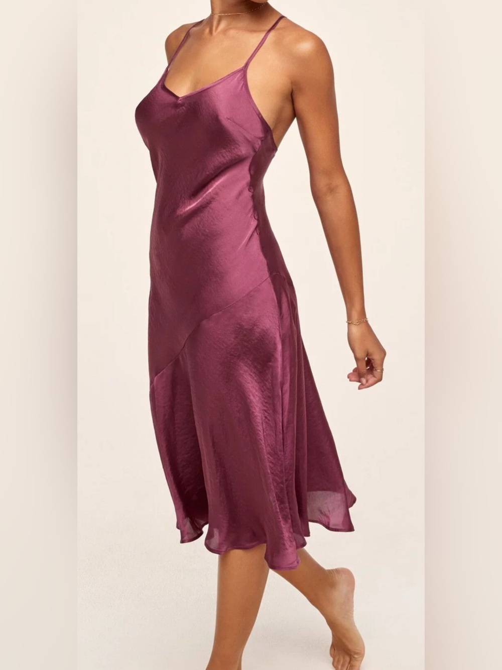 NWT Adore Me Silky burgundy maroon nightgown size XL Angelica Slip gown